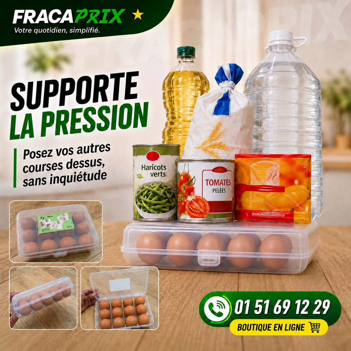 EggBox™ – Boîte Rigide de Transport & Protection pour Œufs – 15 Places
