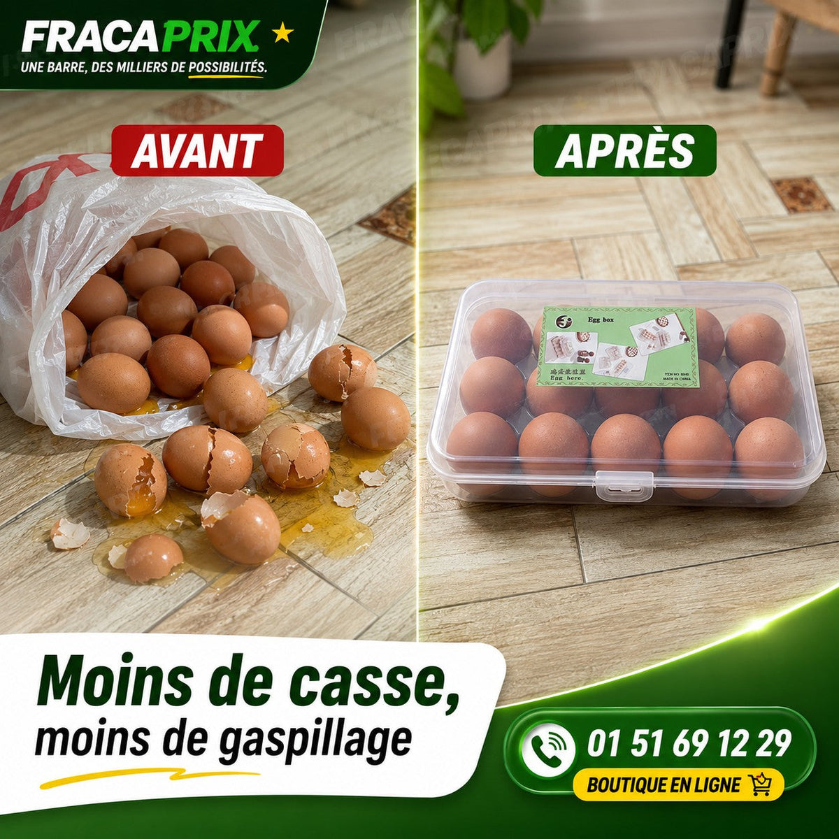 EggBox™ – Boîte Rigide de Transport & Protection pour Œufs – 15 Places