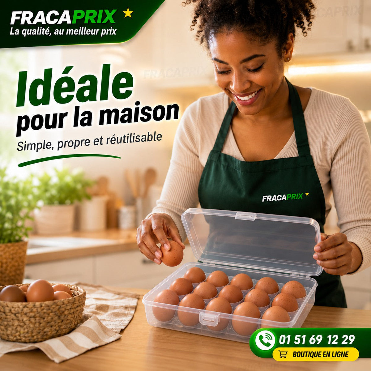 EggBox™ – Boîte Rigide de Transport & Protection pour Œufs – 15 Places