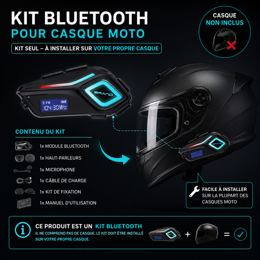 Kit Mains Libres Bluetooth Pour Casque Moto : Appels, Musique, GPS, etc Sans Lâcher le Guidon