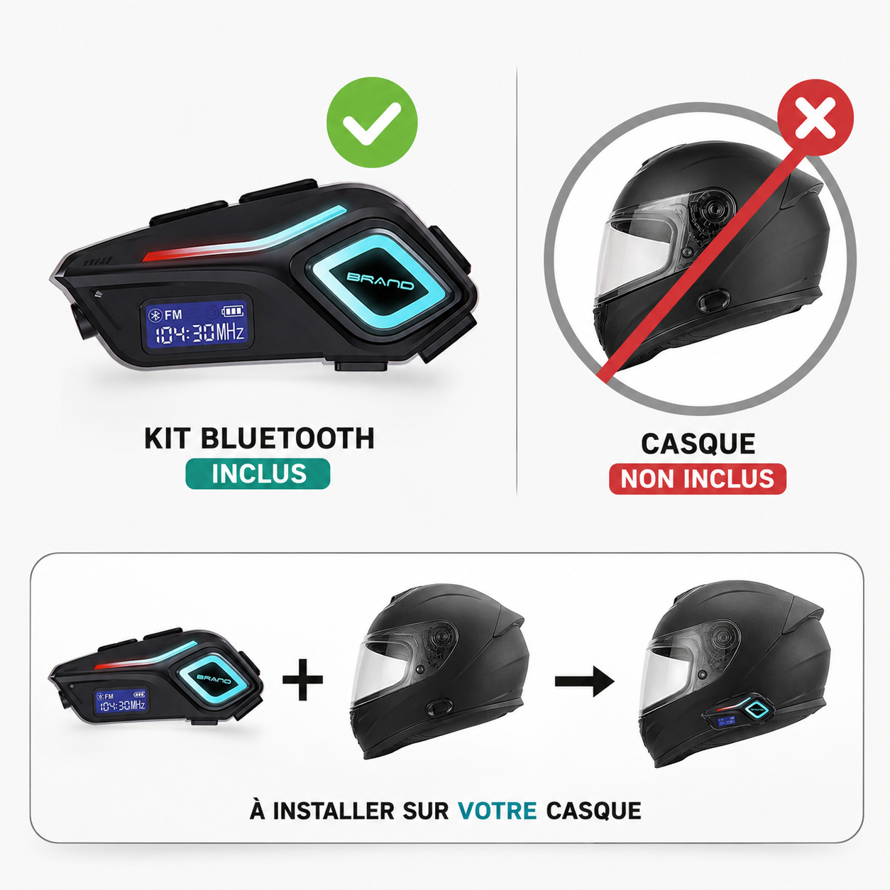 Kit Mains Libres Bluetooth Pour Casque Moto : Appels, Musique, GPS, etc Sans Lâcher le Guidon